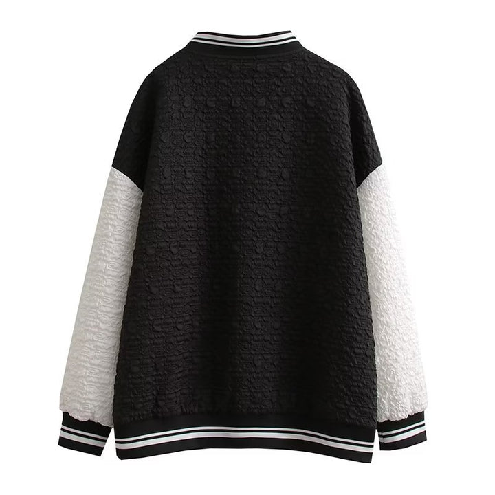 Sporty bomber jacket for women with textured upper material and chic and stylish details