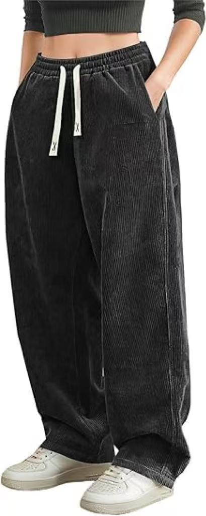 Pantalon large en corduroy pour femmes avec taille élastique Chic & Stil