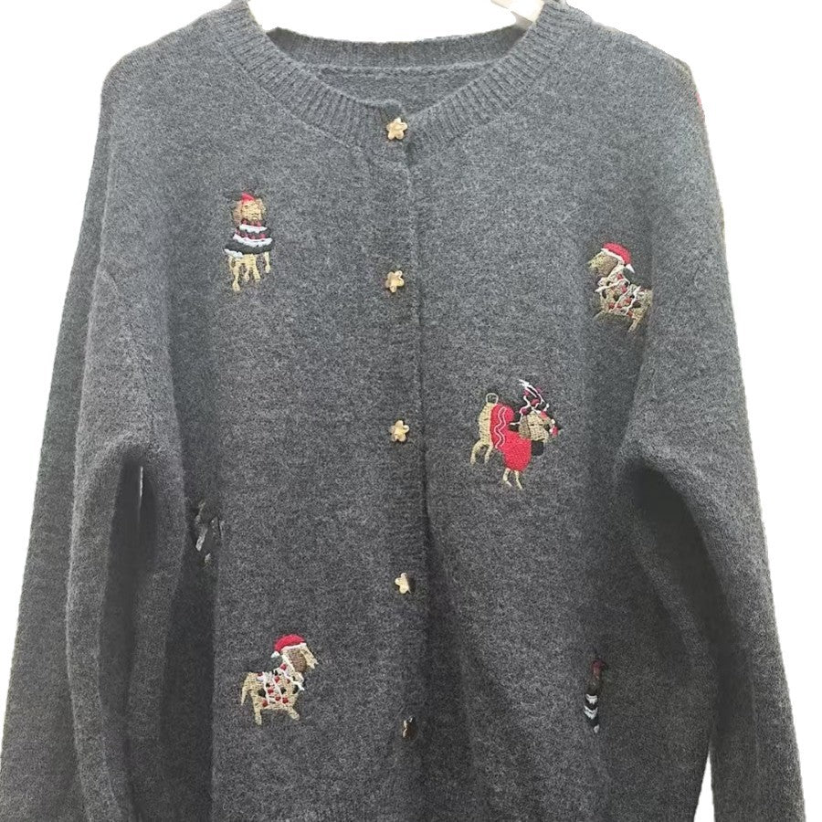 Cardigan pour femmes avec des appliqués ludiques et une coupe élégante Chic & Stil