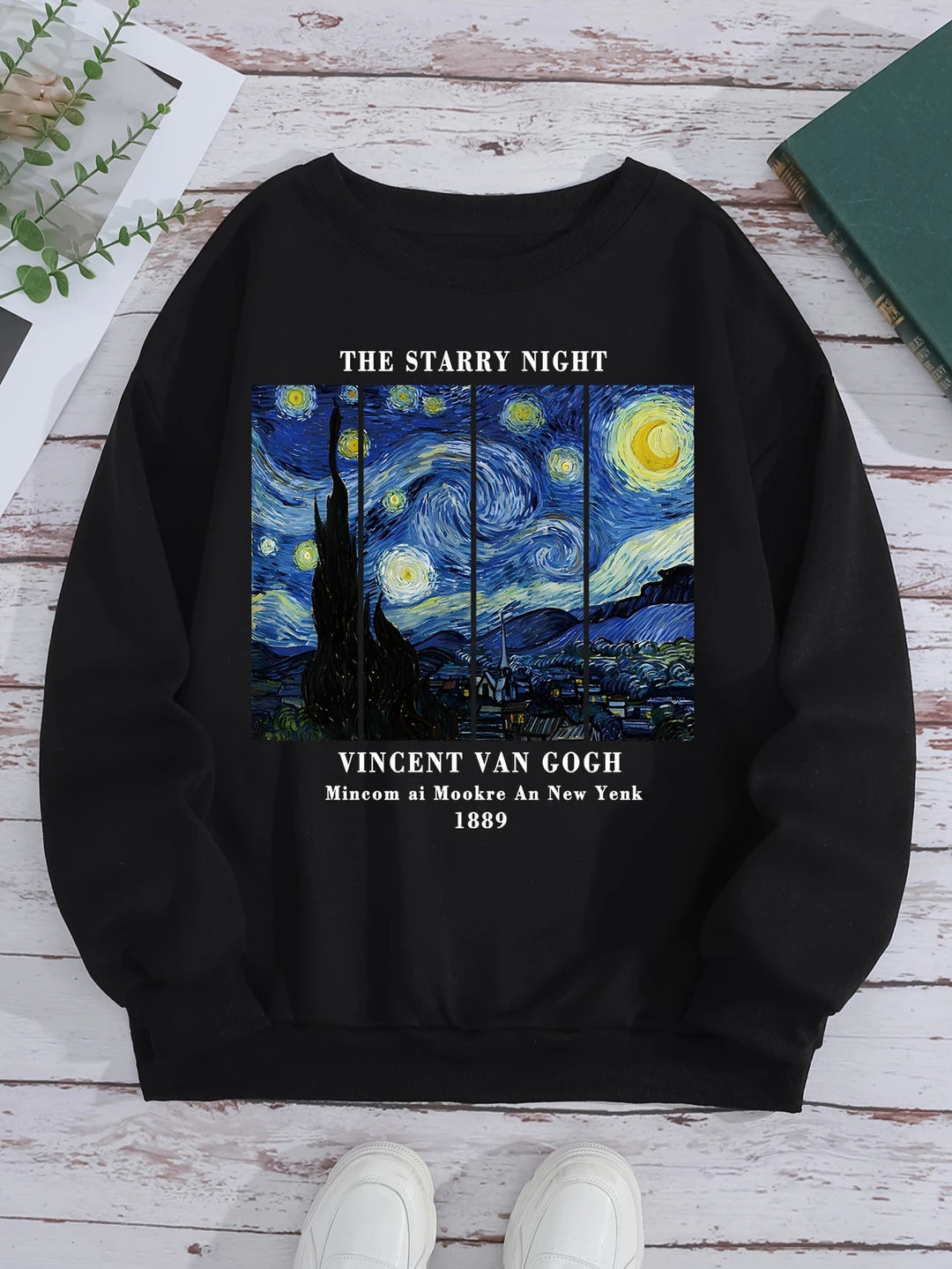 Sweat-shirt femme avec motif artistique de Van Gogh et impression moderne Chic & Stil