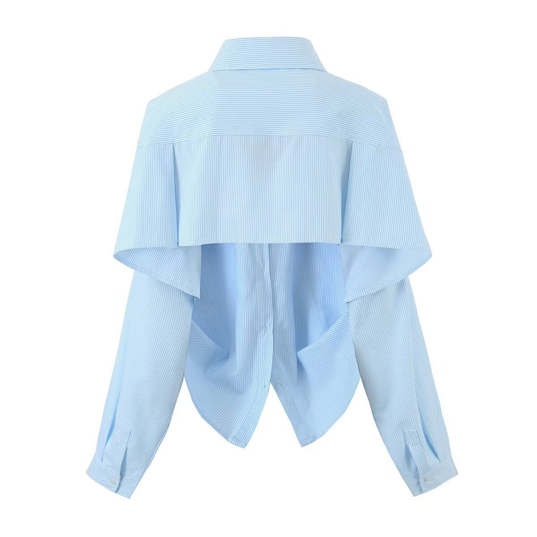 Ladies stylish shirt, short, with a tasteful striped pattern and modern sizes Lune London