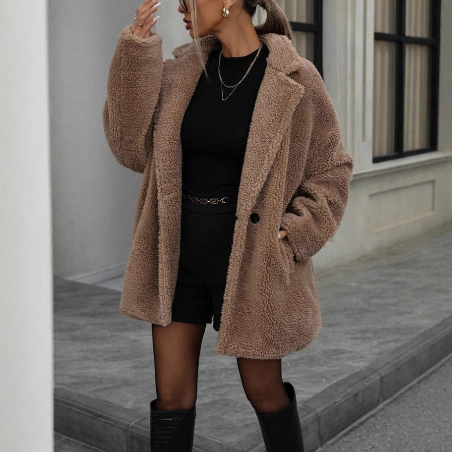 Veste douillette pour femmes en matériau teddy Chic & Stil