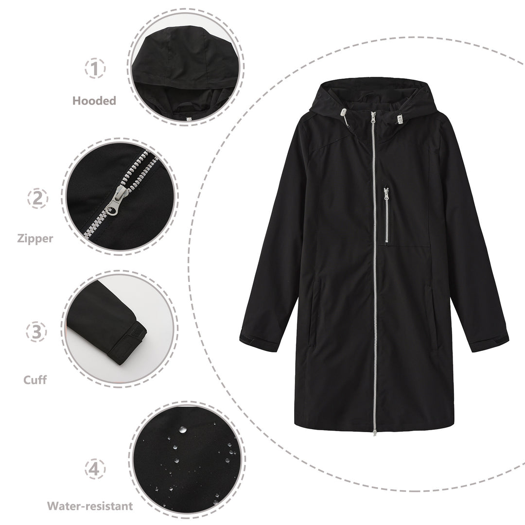 Functional women's jacket with adjustable hood Lune London