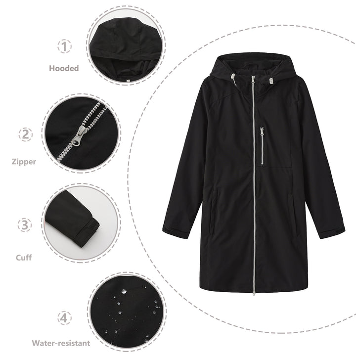 Functional women's jacket with adjustable hood Lune London