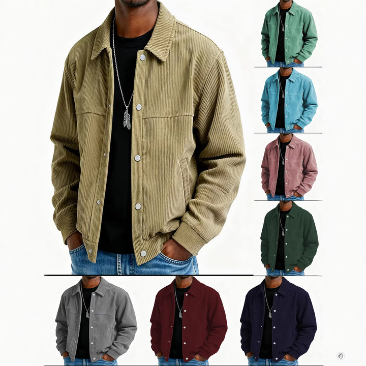 Men's cord jacket with pockets and quilted design Lune London