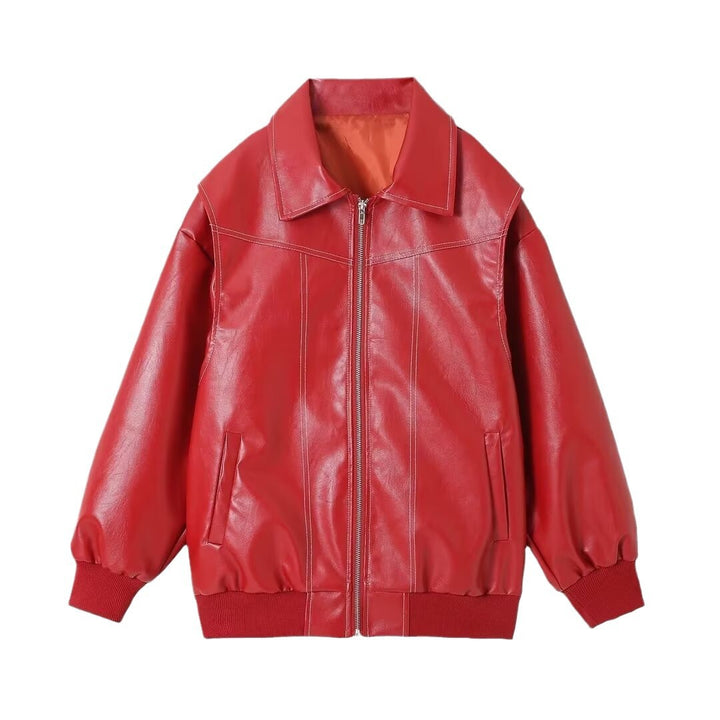 Trendy faux leather jacket for women with voluminous sleeves Lune London