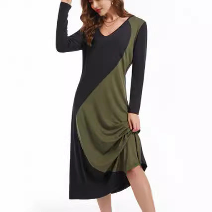 Maxi dress with long sleeves for women with a modern geometric design Lune London