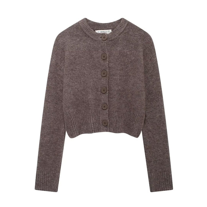 Cardigan court en tricot élégant pour femme avec fermeture par bouton Chic & Stil