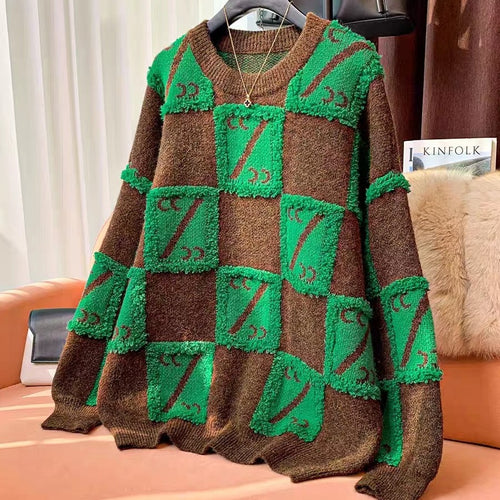 Women Large Oversized Sweater with Chic Graphic Design and Style