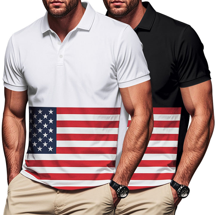 Men's polo with flag pattern Lune London