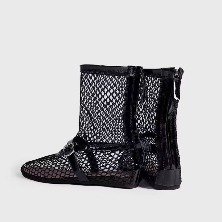 Mesh boots for women with fashionable accents and comfortable lining Lune London