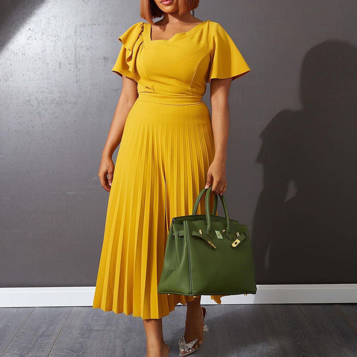 Pleated skirt for women with voluminous sleeves Lune London