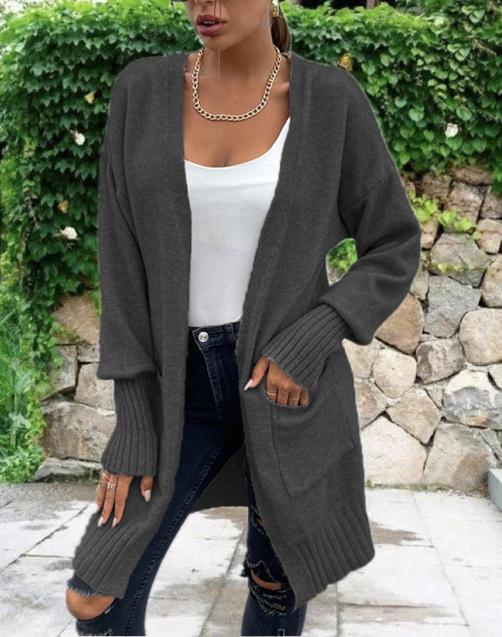 Knitted jacket for women with deep pockets and relaxed oversized fit Lune London