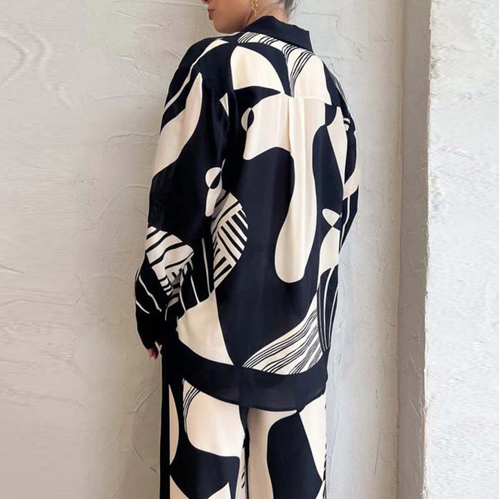Ensemble en tissu à la mode pour femmes avec motif graphique Chic & Stil