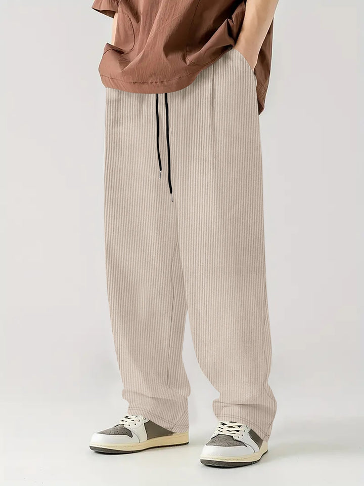 Comfortable ribbed pants for men with elastic waistband Lune London