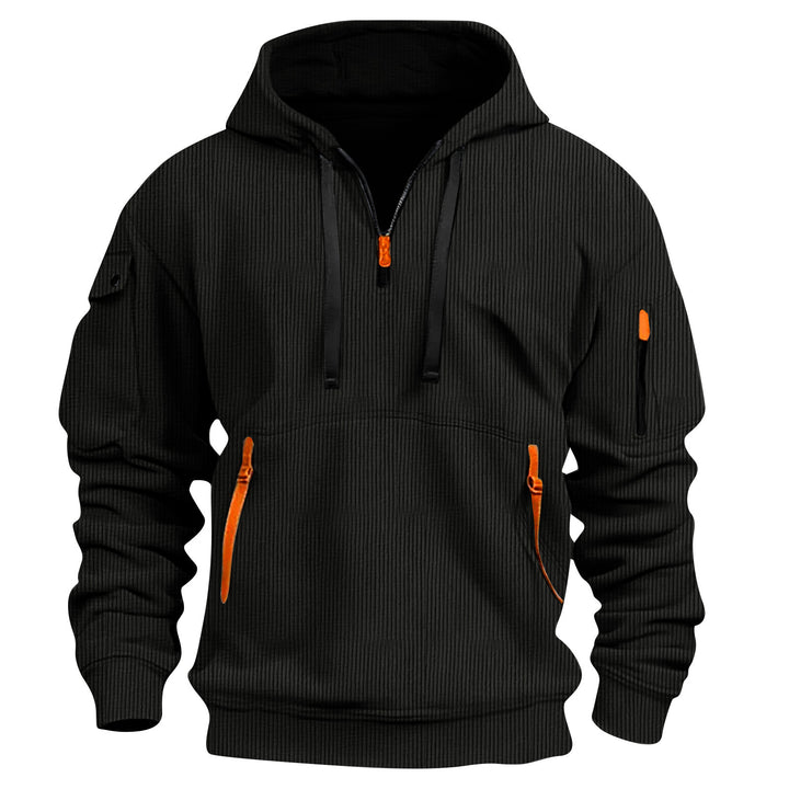 Sporty hoodie for men with innovative zipper and practical pockets Lune London