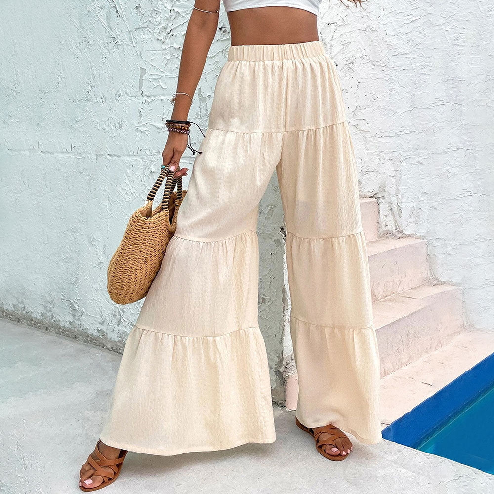 Pantalons palazzo larges pour femmes avec design en couches et ceinture élastique Chic & Stil