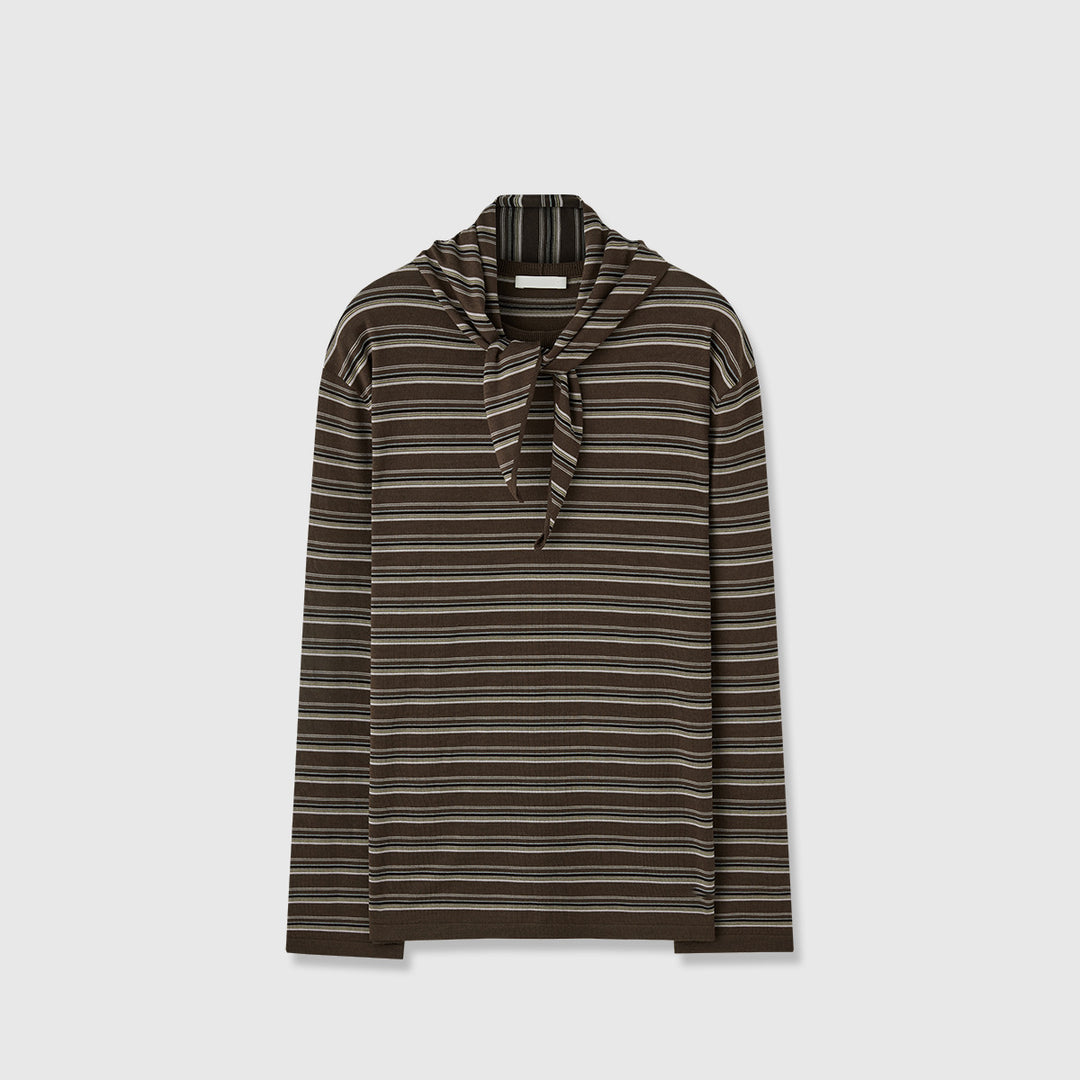 Chemise décontractée pour femme à manches longues avec ceinture à nouer à la mode Chic & Stil