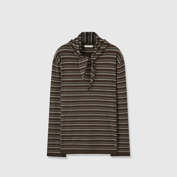 Chemise décontractée pour femme à manches longues avec ceinture à nouer à la mode Chic & Stil