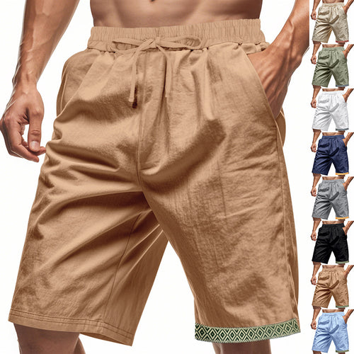 Casual beach shorts for men with elastic waist and decorative hem Lune London