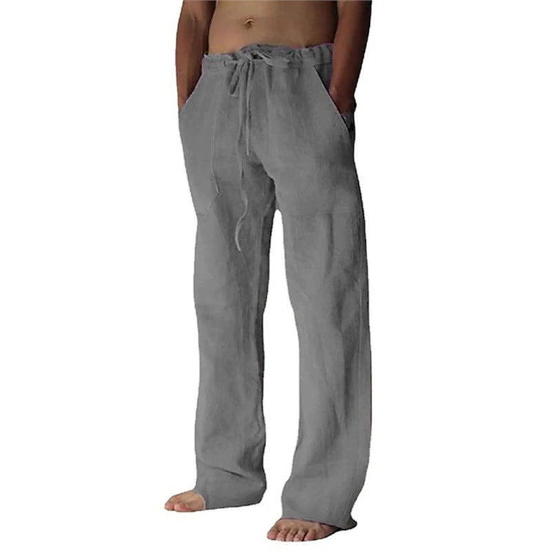 Casual linen pants for men with adjustable waist and side pockets Lune London