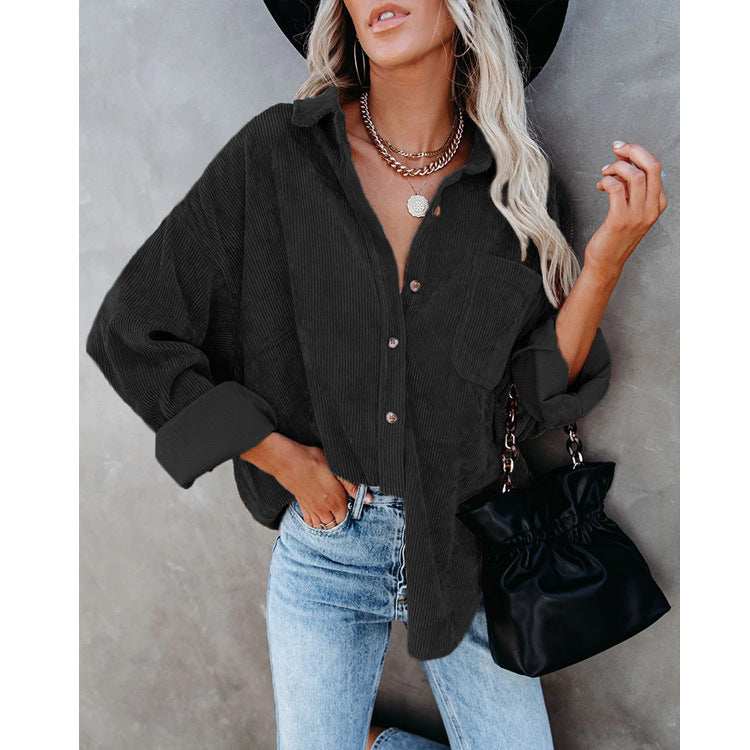 Lune London women's casual velvet blouse shirt