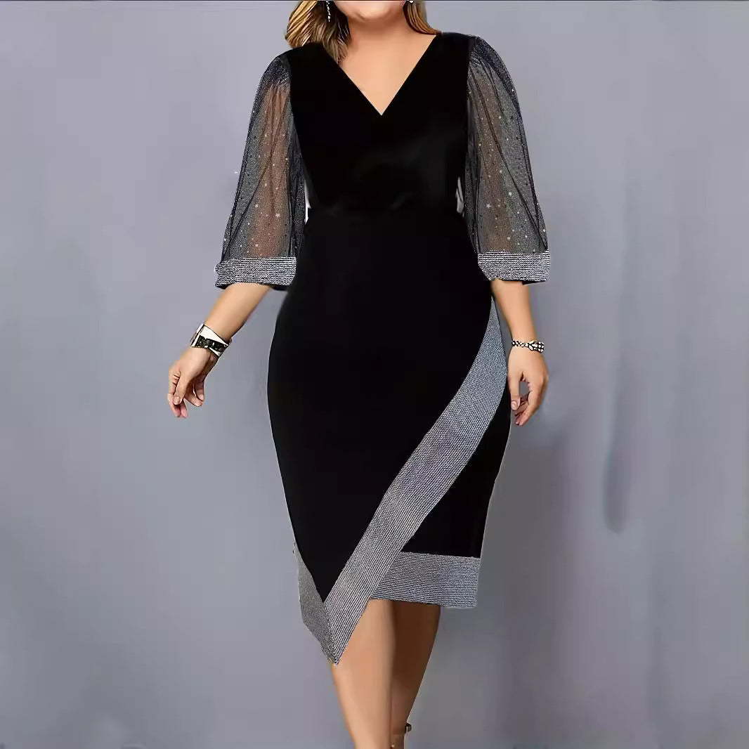 Ladies Elegant Dress Sleeveless V Neck Lune London