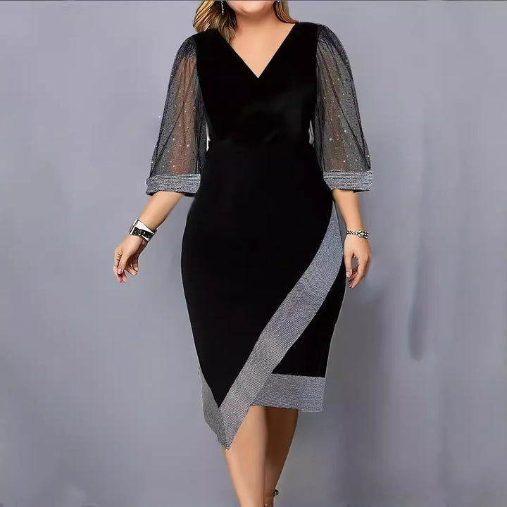 Ladies Elegant Dress Sleeveless V Neck Lune London