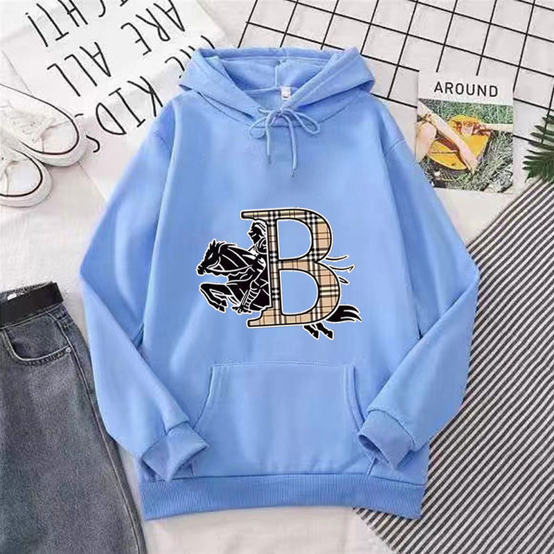 Women's hoodie with a stylish horse motif and luxurious font Chic & Stil