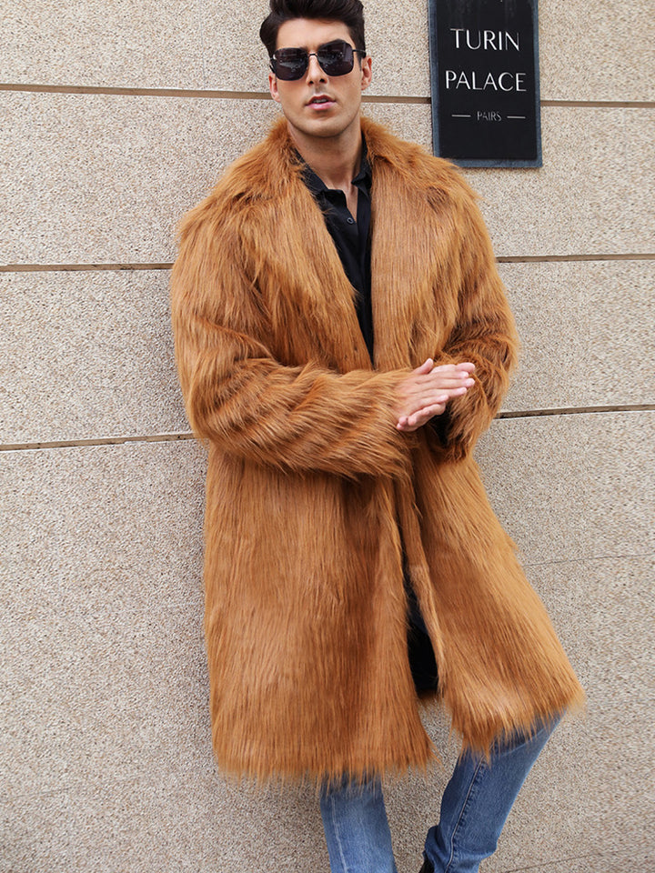 Luxurious faux fur coat for men with modern cut Lune London