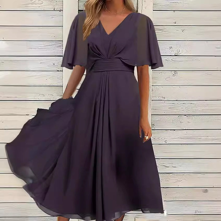 Elegant maxi dress for women with flowing sleeves and a chic V-neck.