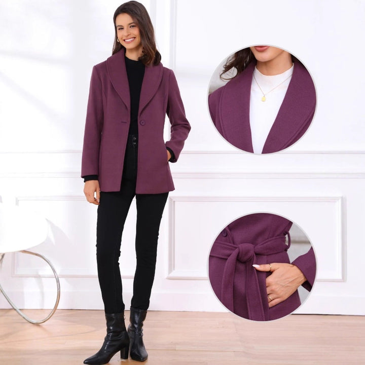 Fashionable women's blazer with belt and Lune London lapels