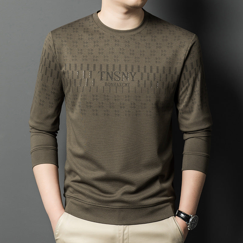 Men's trendy crew neck sweater with structured pattern Lune London