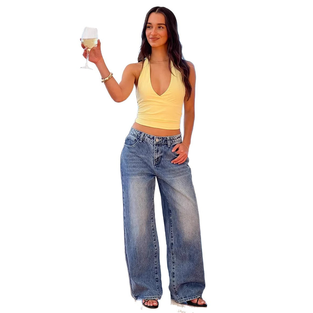 Women's wide-cut jeans with a high waist and casual style Lune London