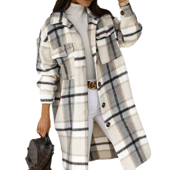 Women Oversized Checkered Shirt-Coat with Practical Pockets Lune London