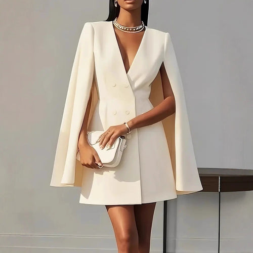 Women's hooded dress with elegant cape Lune London
