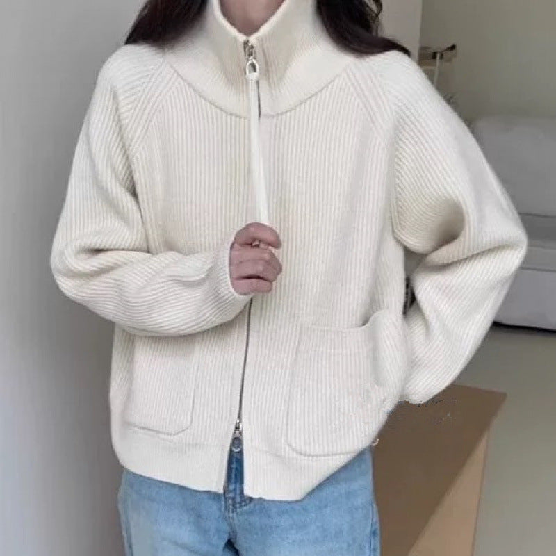 Cardigan femme avec col montant et poches pratiques Chic & Stil