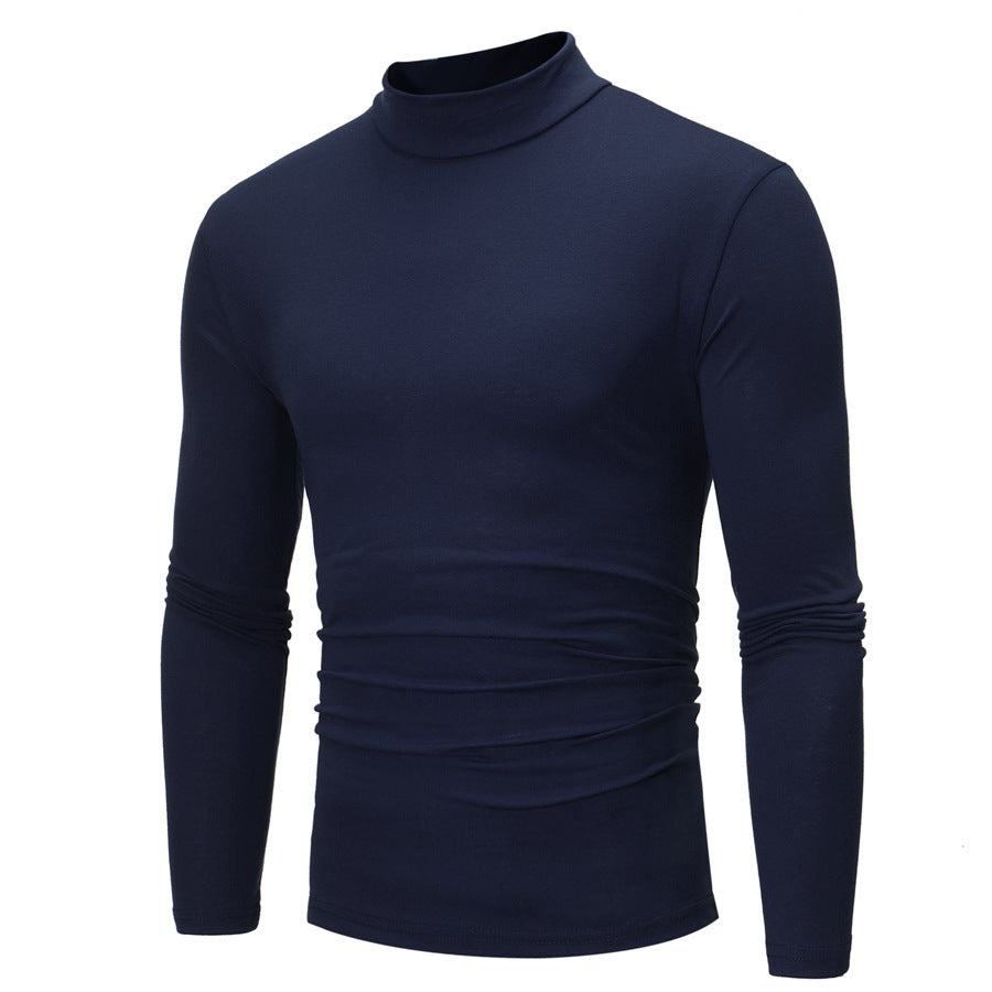 Elegant t-shirt for men with a soft jersey roll neck Lune London