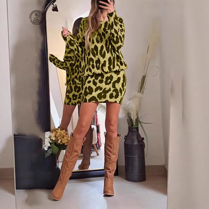Leopard print dress for women, long sleeves and fitted cut Lune London