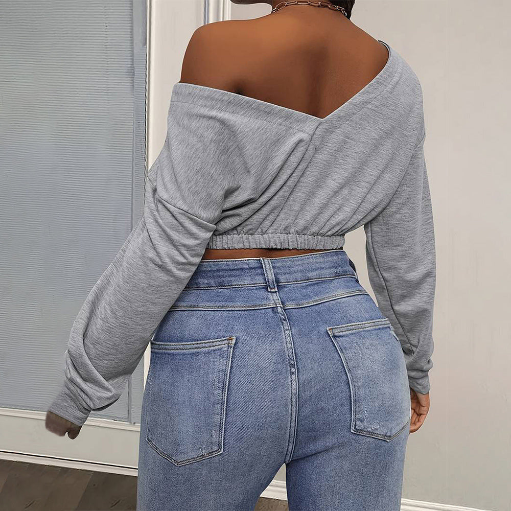 Haut court décontracté pour femmes avec design décolleté et ourlet ajusté Chic & Stil