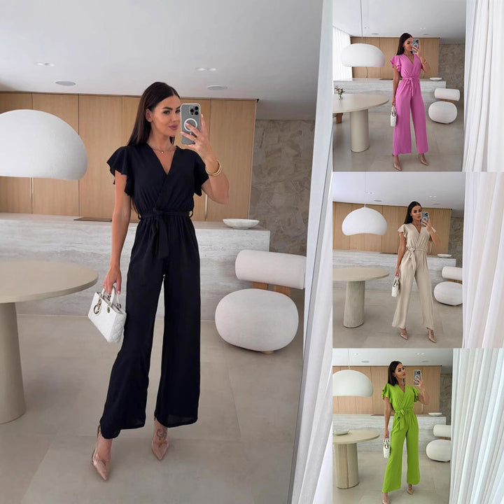 Ladies Elegant Wrap Jumpsuit Lune London