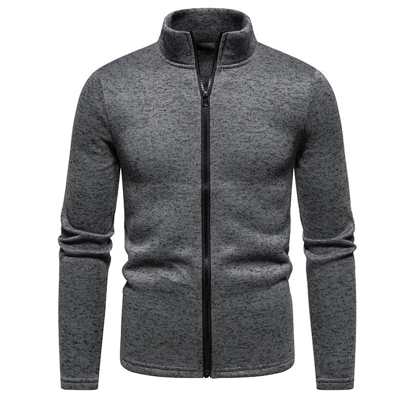 Fleece jacket for men with stand-up collar and full zip Lune London