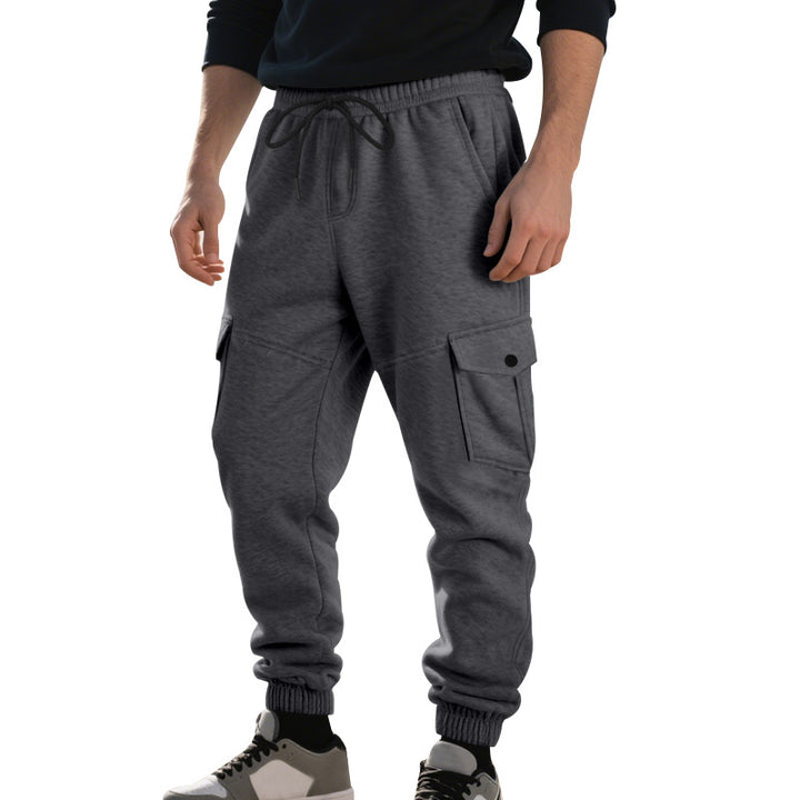Comfortable cargo jogging pants for men with elastic waistband and practical side pockets Lune London