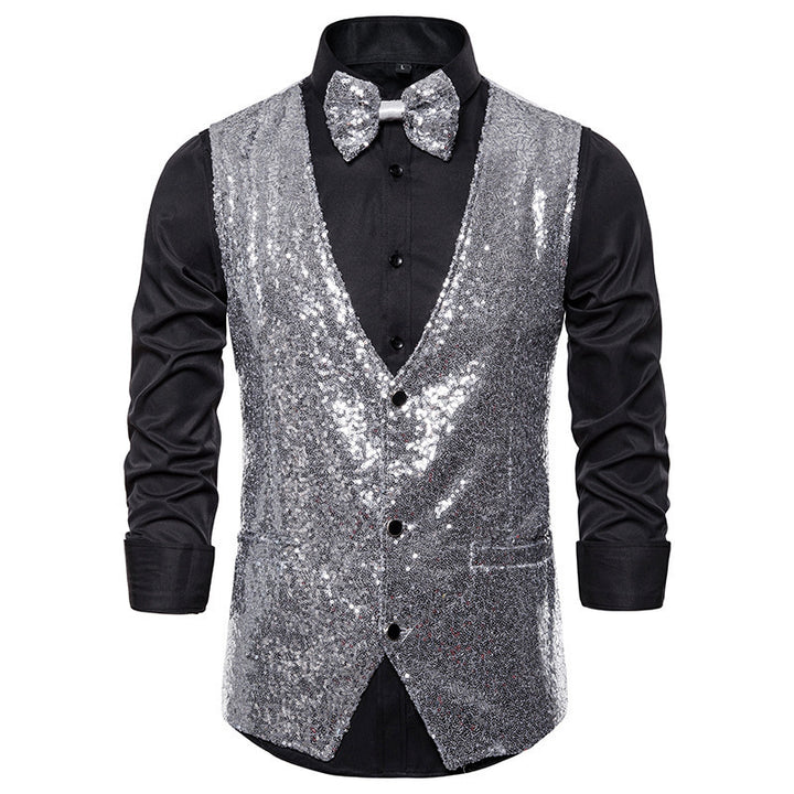 Elegant sequin jacket for men with a classic cut and practical bow tie Lune London