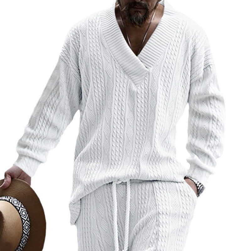 Men's knit sweater with V-neck from Lune London