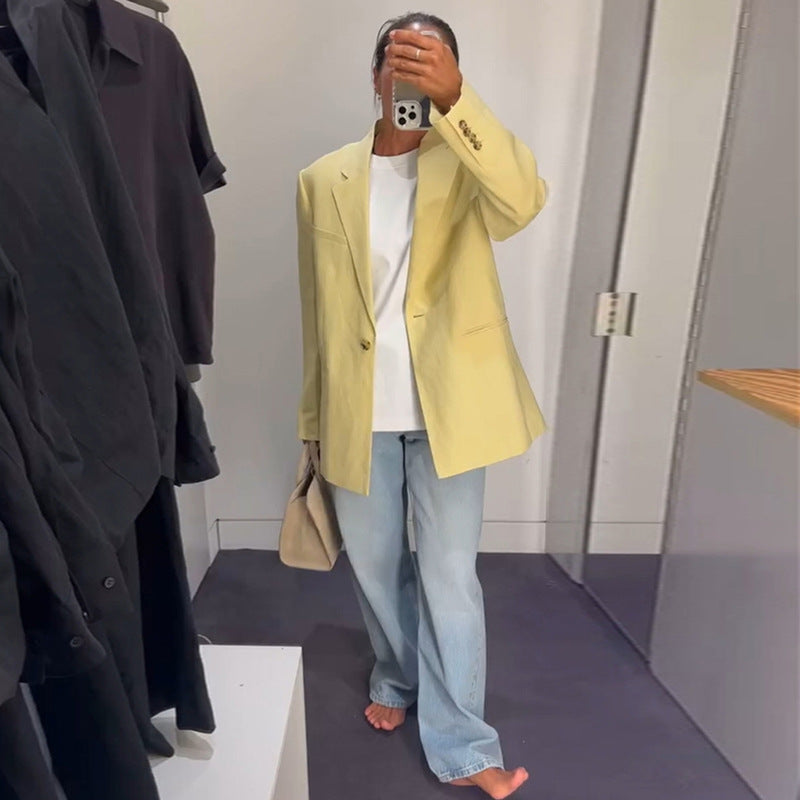 Lune London Women's Casual Linen Blazer