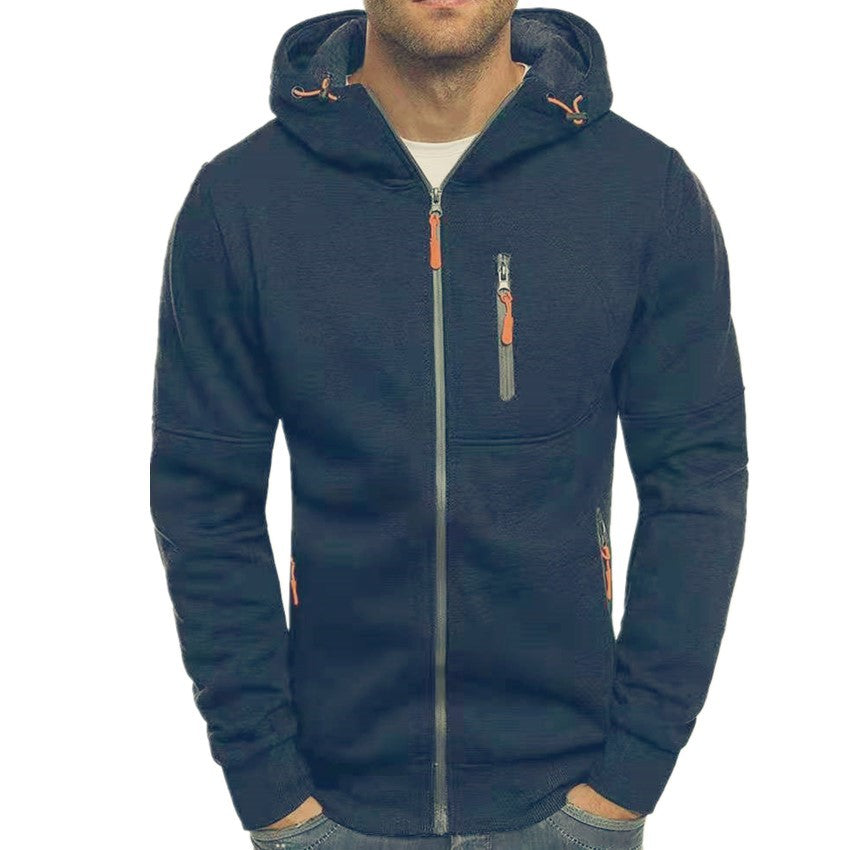 Functional jacket for men with practical zippered pockets and an adjustable hood edge Lune London