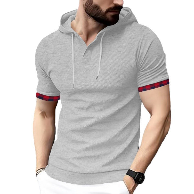 Men's short sleeve shirt with hood and modern accents Chic and style
