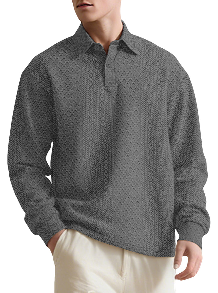 Men's long sleeve shirt with textured surface and elegant button placket Lune London