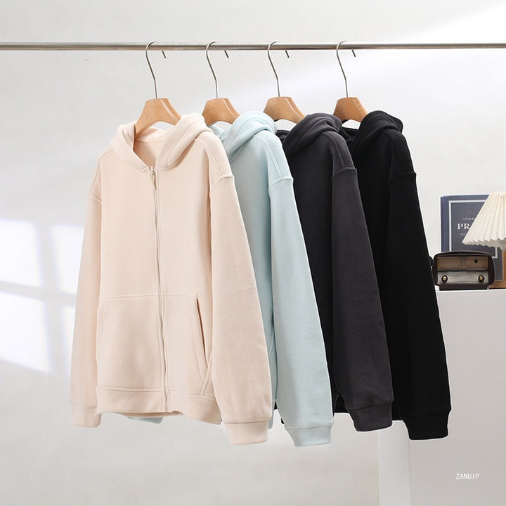 Haut en molleton pour femmes avec zip intégral et poches kangourou Chic & Stil